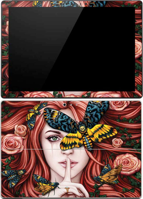 Gothic Woman and Death Moth Butterflies by Sarah Richter Surface Pro (2017) Skin